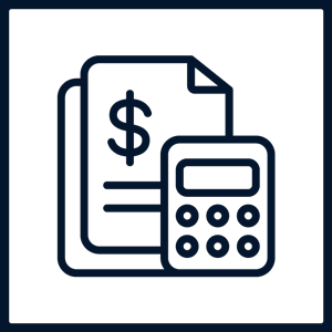 Ikon för likvidationer, företagsrekonstruktioner, konkurser och obeståndsrelaterad rådgivning